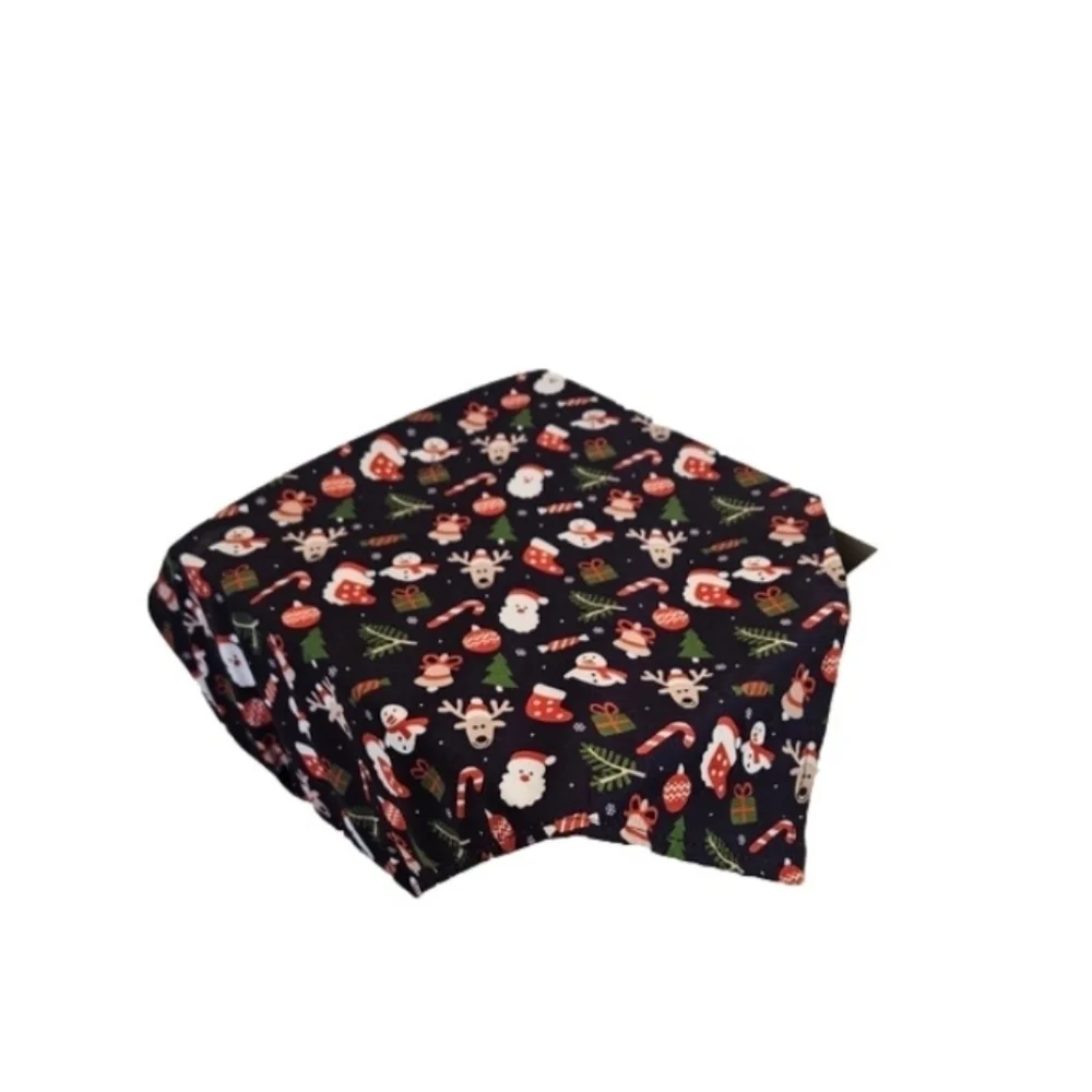 Upcycled Christmas Dog Bandana Tie up in the front blue background pets